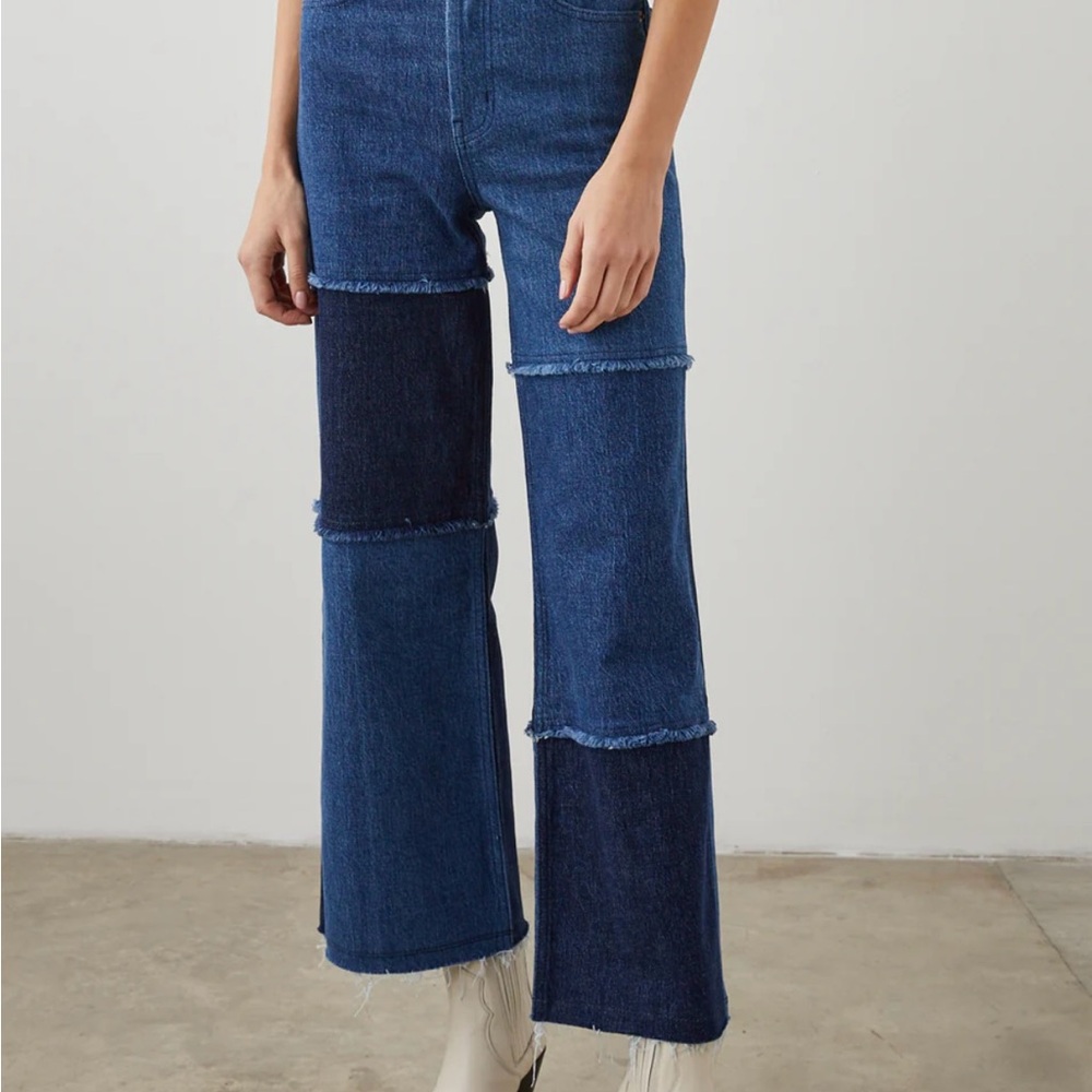 Rails Two-Toned Wide Leg Crop Jeans